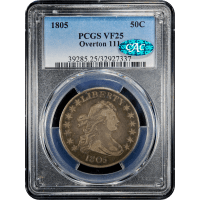 1805 Draped Bust Half Dollar (50c) O-111 Obverse Slab Image