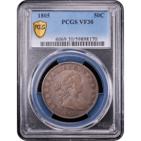 1805 Draped Bust Half Dollar (50c) Obverse Slab Image