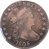 1806 Draped Bust Half Dollar (50c) Point 6 No Stem OBVERSE Image