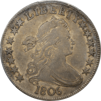 1806 Draped Bust Half Dollar (50c) Pointed 6, Stem OBVERSE Image