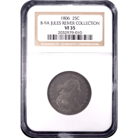 1806 Draped Bust Quarter (25c) B-9 Obverse Slab Image
