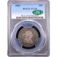 1806 Draped Bust Quarter (25c) Obverse Slab Image