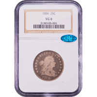 1806/5 Draped Bust Quarter (25c) Obverse Slab Image