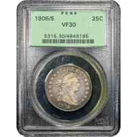 1806/5 Draped Bust Quarter (25c) OGH Obverse Slab Image