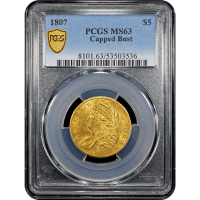 1807 Capped Bust Gold Half Eagle ($5) Obverse Slab Image