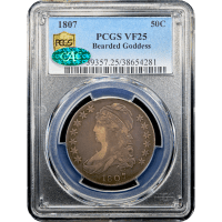 1807 Capped Bust Half Dollar (50c) Bearded Goddess  Obverse Slab Image