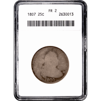 1807 Draped Bust Quarter (25c) Obverse Slab Image