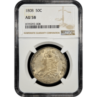 1808 Capped Bust Half Dollar (50c) Obverse Slab Image