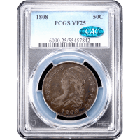 1808 Capped Bust Half Dollar (50c) O-107a Obverse Slab Image