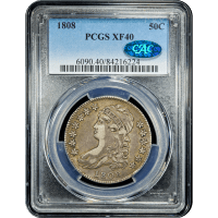 1808 Capped Bust Half Dollar (50c) Obverse Slab Image