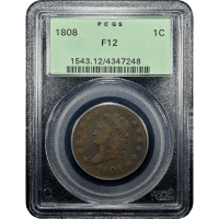 1808 Classic Head Large Cent (1c) Obverse Slab Image