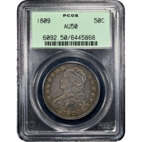 1809 Capped Bust Half Dollar (50c) OGH Obverse Slab Image