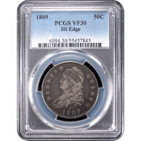 1809 Capped Bust Half Dollar III Edge O-109 Obverse Slab Image