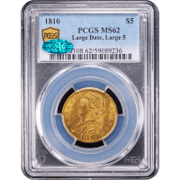 1810 Capped Bust Gold Half Eagle ($5) Large Date, Large 5 Obverse Slab Image