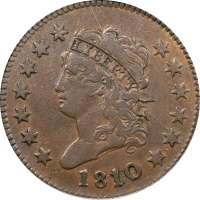 1810/9 Classic Head Large Cent (1c) S-281 Obverse Image