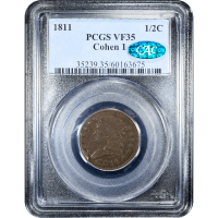1811 Classic Head Half Cent (1/2c) Cohen 1 Obverse Slab Image
