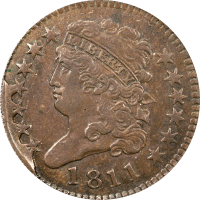 1811 Classic Head Half Cent (1/2c) Cohen 1 Obverse Image