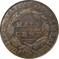 1811 Classic Head Half Cent (1/2c) Cohen 1 REVERSE Image