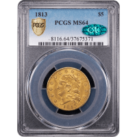 1813 Capped Bust Gold Half Eagle ($5) Obverse Slab Image