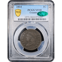 1814 Classic Head Large Cent (1c) Crosslet 4 S-294 Obverse Slab Image