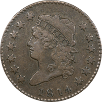 1814 Classic Head Large Cent (1c) Crosslet 4 S-294 Obverse Image