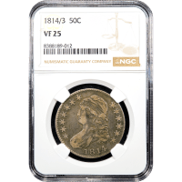 1814/3 Capped Bust Half Dollar (50c) Obverse Slab Image