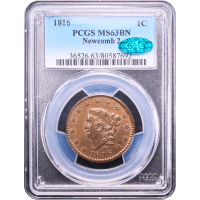 1816 Coronet Large Cent (1c) Newcomb 2 Obverse Slab Image