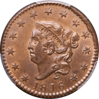 1816 Coronet Large Cent (1c) Newcomb 2 Obverse Image