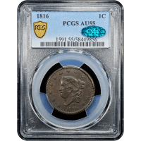 1816 Coronet Large Cent (1c) Obverse Slab Image