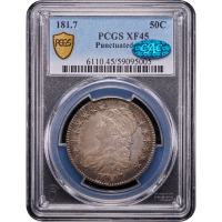 1817 Capped Bust Half Dollar (50c) 181.7 Punctuated Date SLAB Image