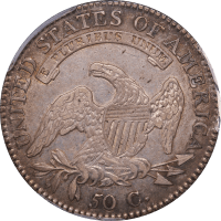 1817 Capped Bust Half Dollar (50c) 181.7 Punctuated Date REVERSE Image