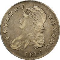 1817 Capped Bust Half Dollar (50c) O-106a Single Leaf  Obverse Image