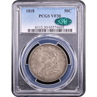 1818 Capped Bust Half Dollar (50c) Obverse Slab Image