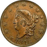 1818 Coronet Large Cent (1c) OBVERSE Image