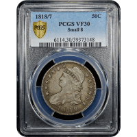 1818/7 Capped Bust Half Dollar (50c) Small 8 SLAB Image