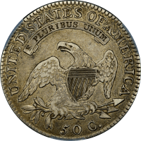 1819/8 Capped Bust Half Dollar (50c) O-102 Large 9 REVERSE Image