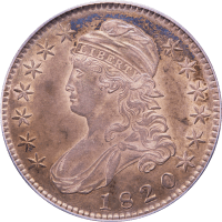 1820 Capped Bust Half Dollar (50c) O-105 Sq 2 Lg Date Knob 2 OBVERSE Image