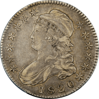 1820 Capped Bust Half Dollar (50c) Sq. 1, Lg. Date, Knob 2 Obverse Image