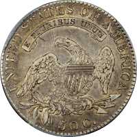 1820 Capped Bust Half Dollar (50c) Sq. 1, Lg. Date, Knob 2 Reverse Image