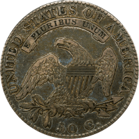 1820 Capped Bust Half Dollar (50c) Sq. 2, Lg Date, No Knob REVERSE Image