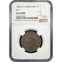 1820/19 Coronet Large Cent (1c) Obverse Slab Image