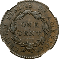 1820/19 Coronet Large Cent (1c) REVERSE Image