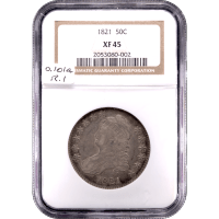 1821 Capped Bust Half Dollar (50c) O-101a Obverse Slab Image
