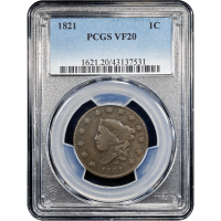 1821 Coronet Large Cent (1c) Obverse Slab Image