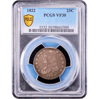 1822 Capped Bust Quarter (25c) Obverse Slab Image