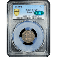 1823/2 Capped Bust Dime (10c) Large Es Obverse Slab Image