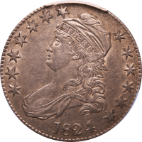 1824/4 Capped Bust Half Dollar (50c) O-109 Obverse Image