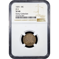 1825 Capped Bust Dime (10c) JR-5 Obverse Slab Image