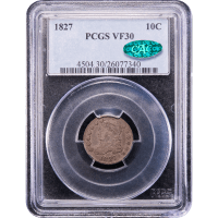 1827 Capped Bust Dime (10c) Obverse Slab Image