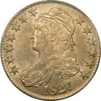1827 Capped Bust Half Dollar (50c) O-114 Square Base 2 Obverse Image